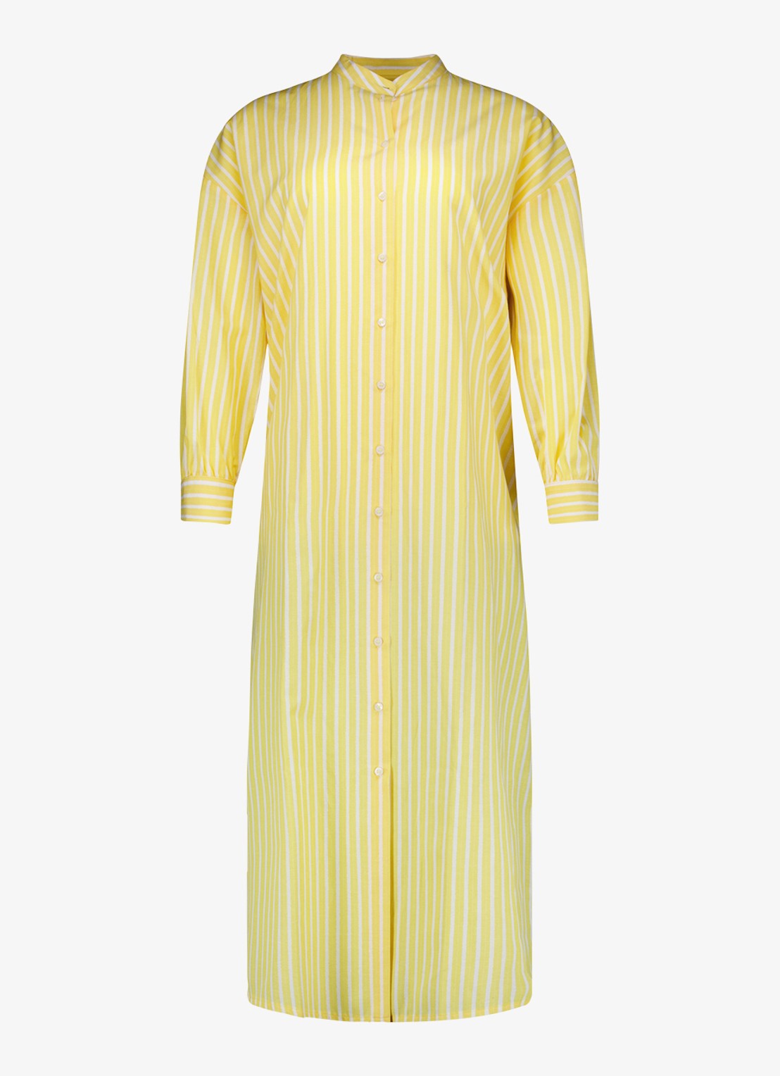 Studio Anneloes Esti midi blousejurk met streepprint - voorkant 2 geel
