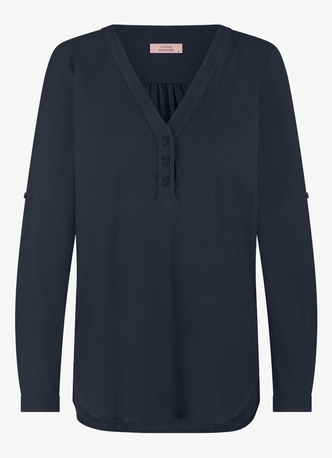 Studio Anneloes Evi tuniek van travelstof - voorkant 2 blauw