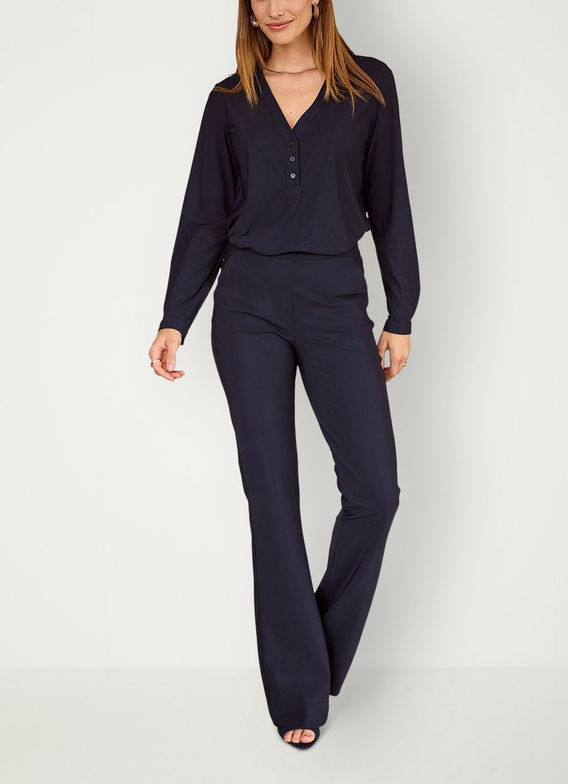 Studio Anneloes Evi tuniek van travelstof - voorkant 3 blauw
