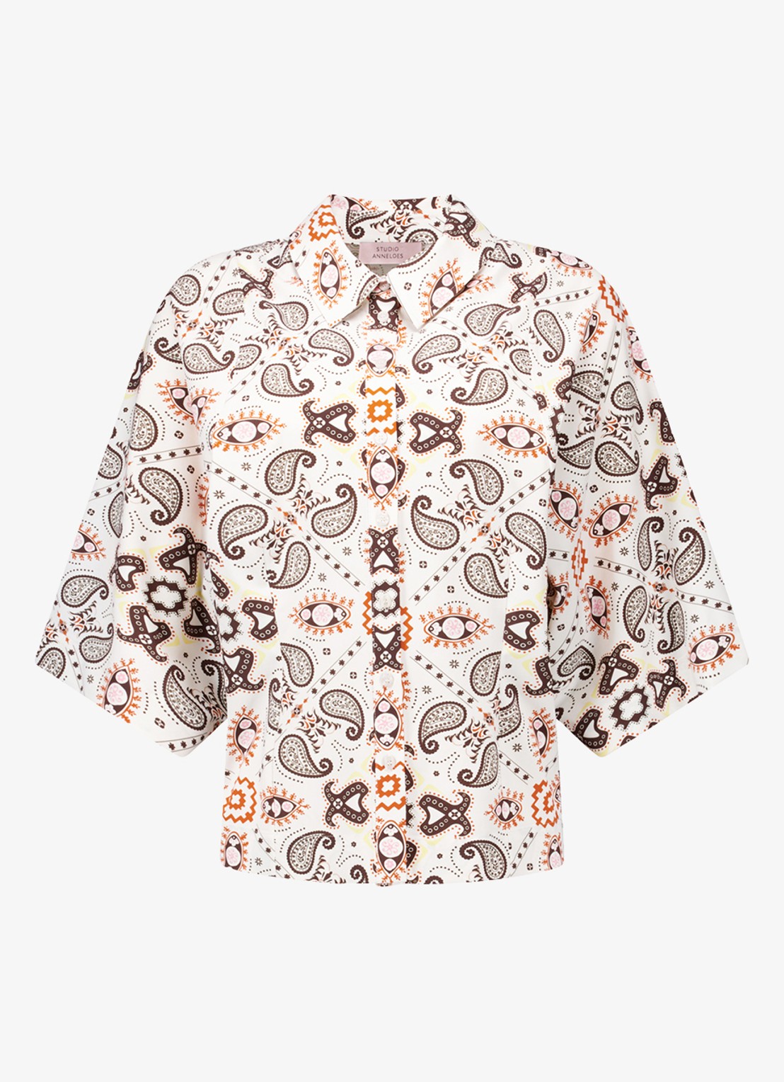 Studio Anneloes Fabienne blouse met paisley print - voorkant 2 creme