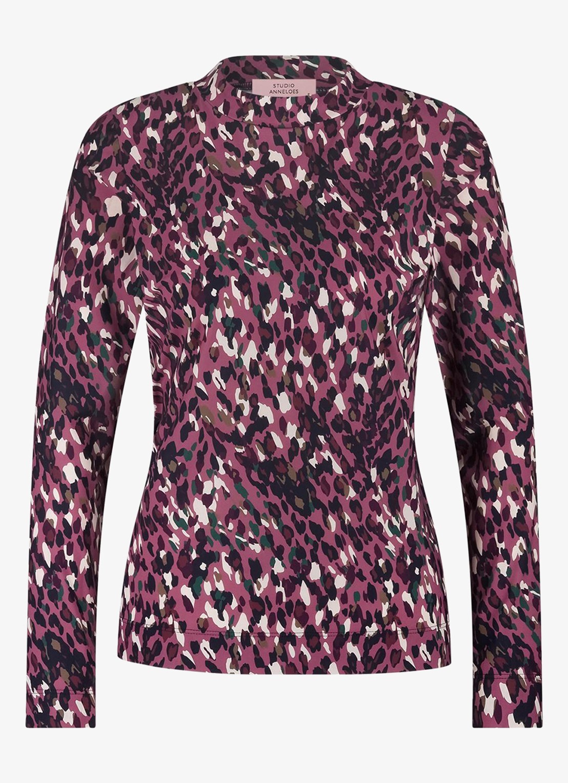 Studio Anneloes Faith top met luipaardprint - voorkant donkerroze