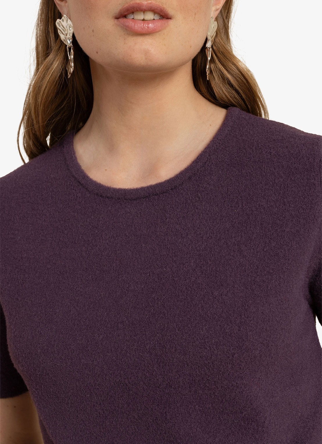 Studio Anneloes Felica fijngebreide pullover met ronde hals - detail 3 paars