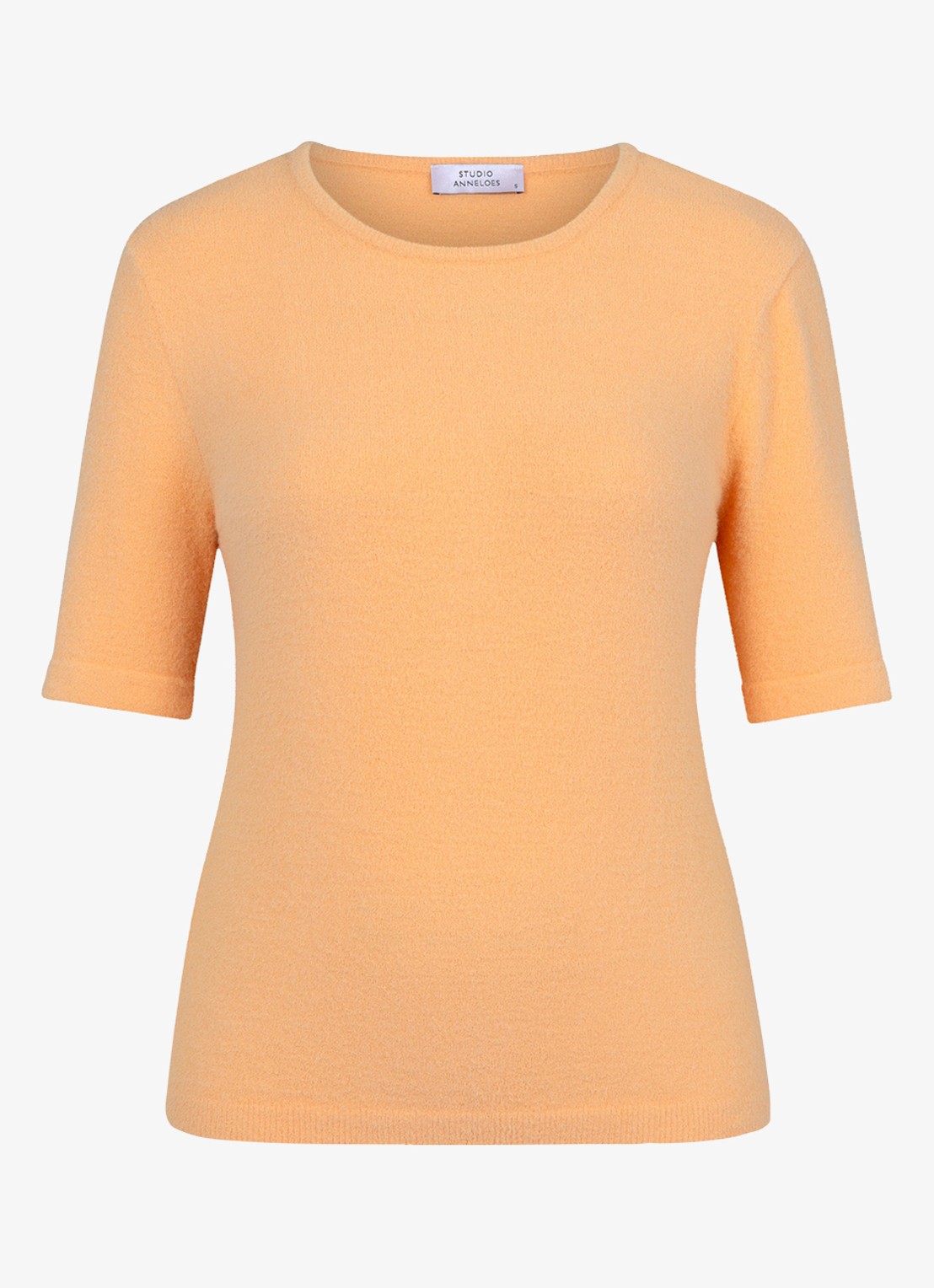 Studio Anneloes Felica fijngebreide trui met ronde hals - voorkant 2 orange
