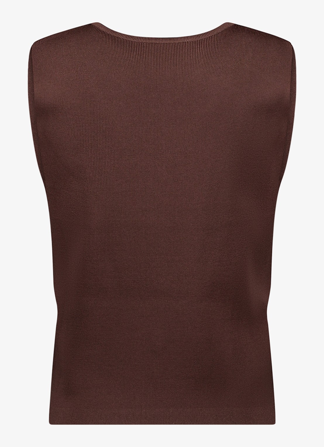 Studio Anneloes Fenna ribgebreide gilet met sierknopen  - achterkant bruin