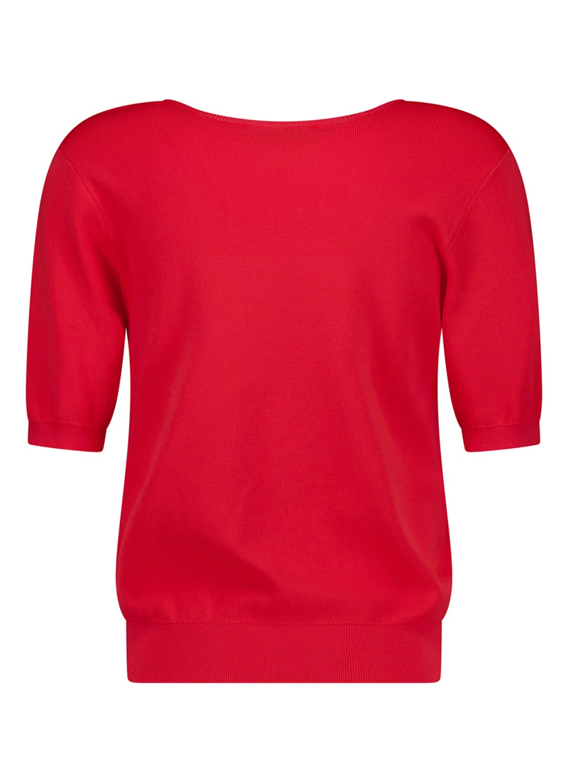 Studio Anneloes Fijngebreide top met V-hals - detail rood