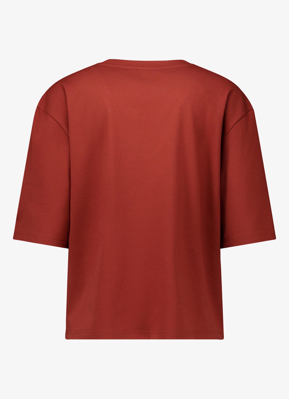 Studio Anneloes Fiore T-shirt met V-hals - detail 4 roestbruin