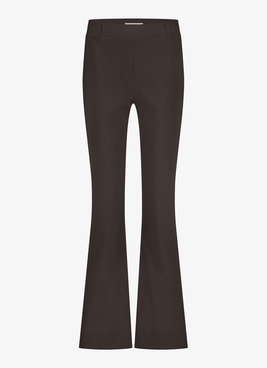 Studio Anneloes Flair high waist slim fit pantalon met steekzakken - voorkant 4 bruin