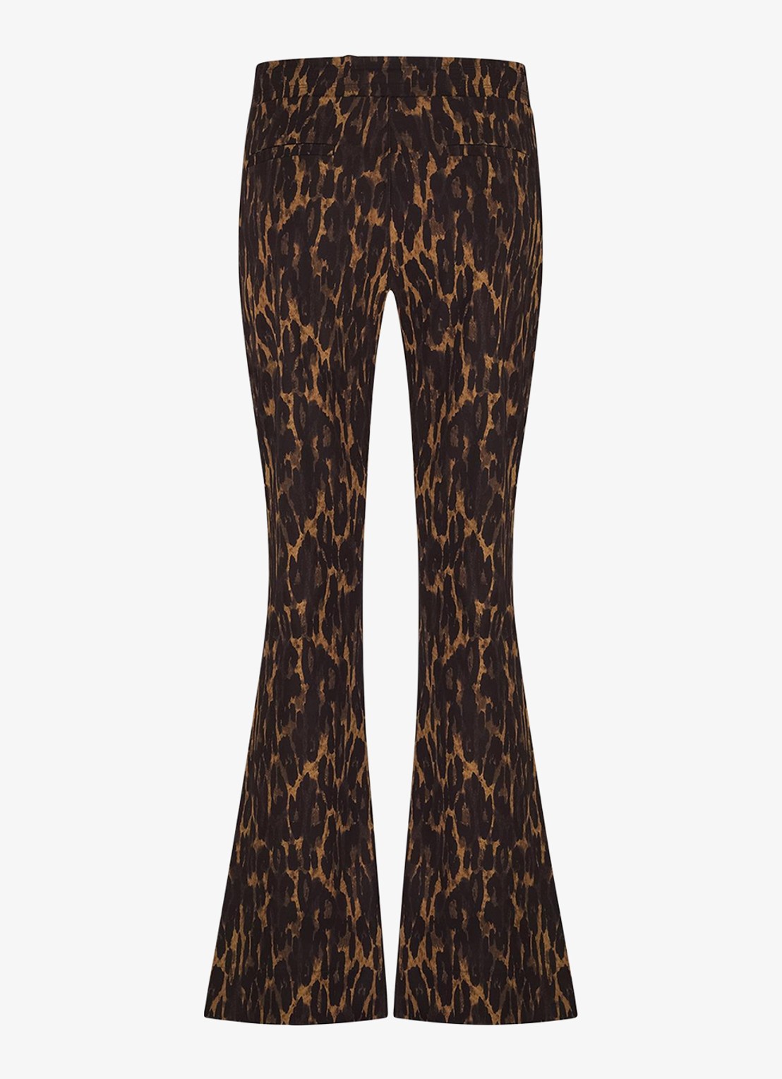 Studio Anneloes Flair mid waist flared fit broek met dierenprint - achterkant 5 oranjebruin
