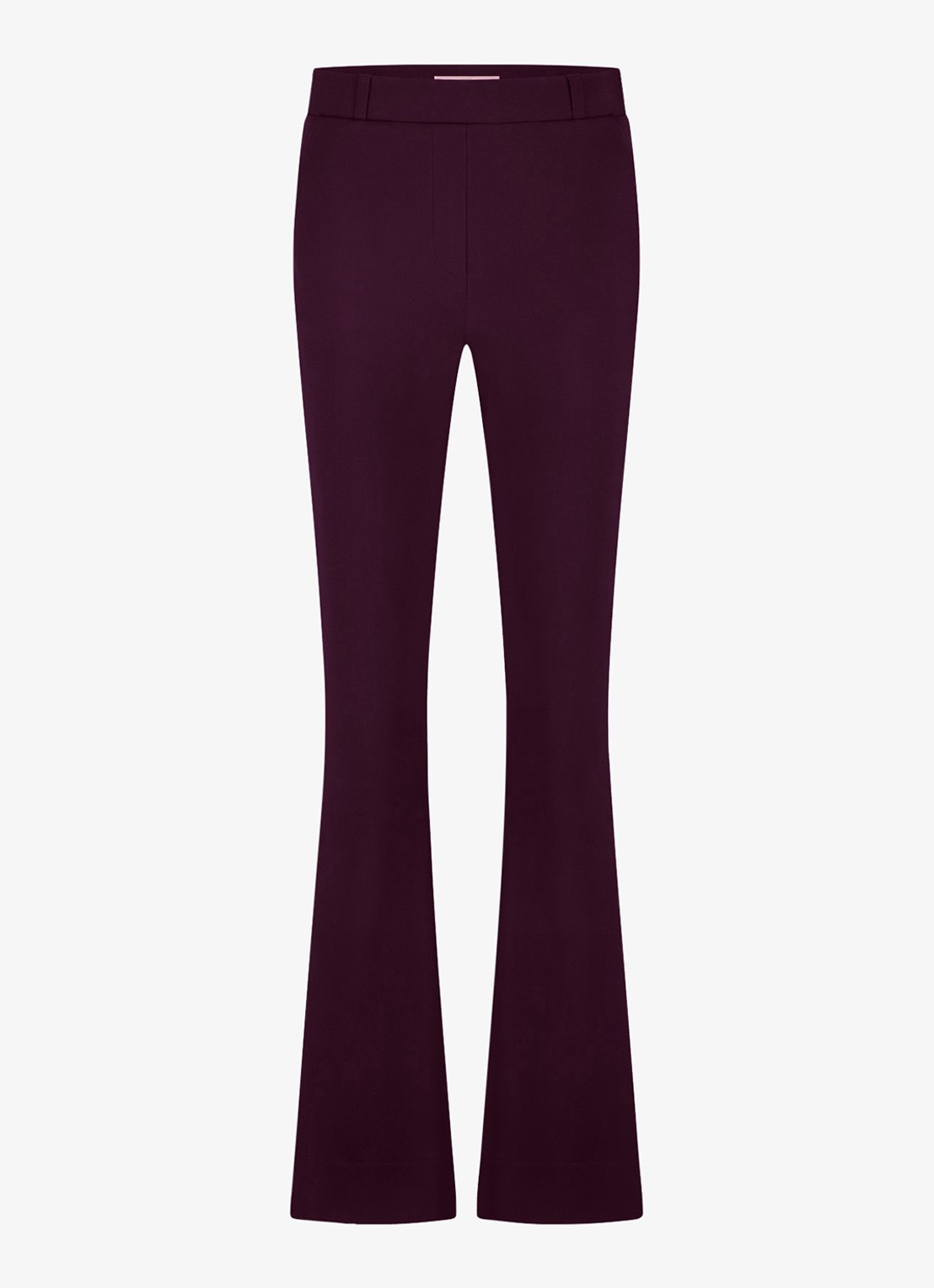 Studio Anneloes Flair mid waist flared fit broek van travelstof - voorkant 4 paars