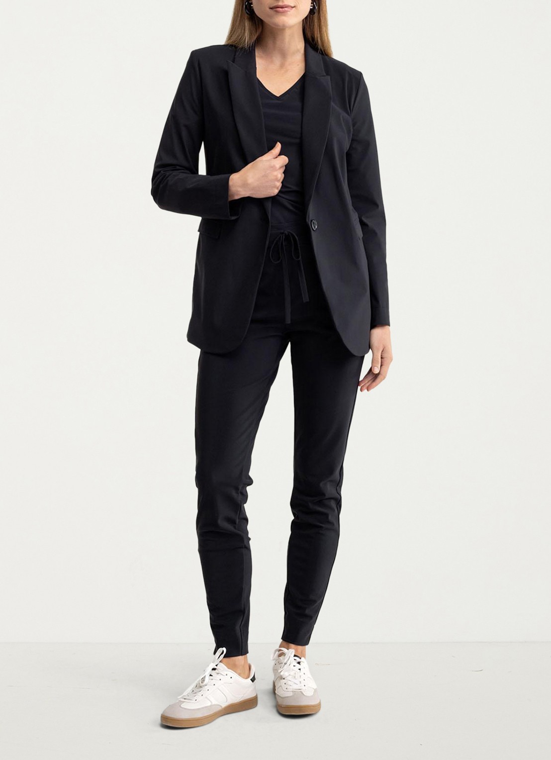 Studio Anneloes Fran blazer met klepzakken - voorkant 5 donkerblauw