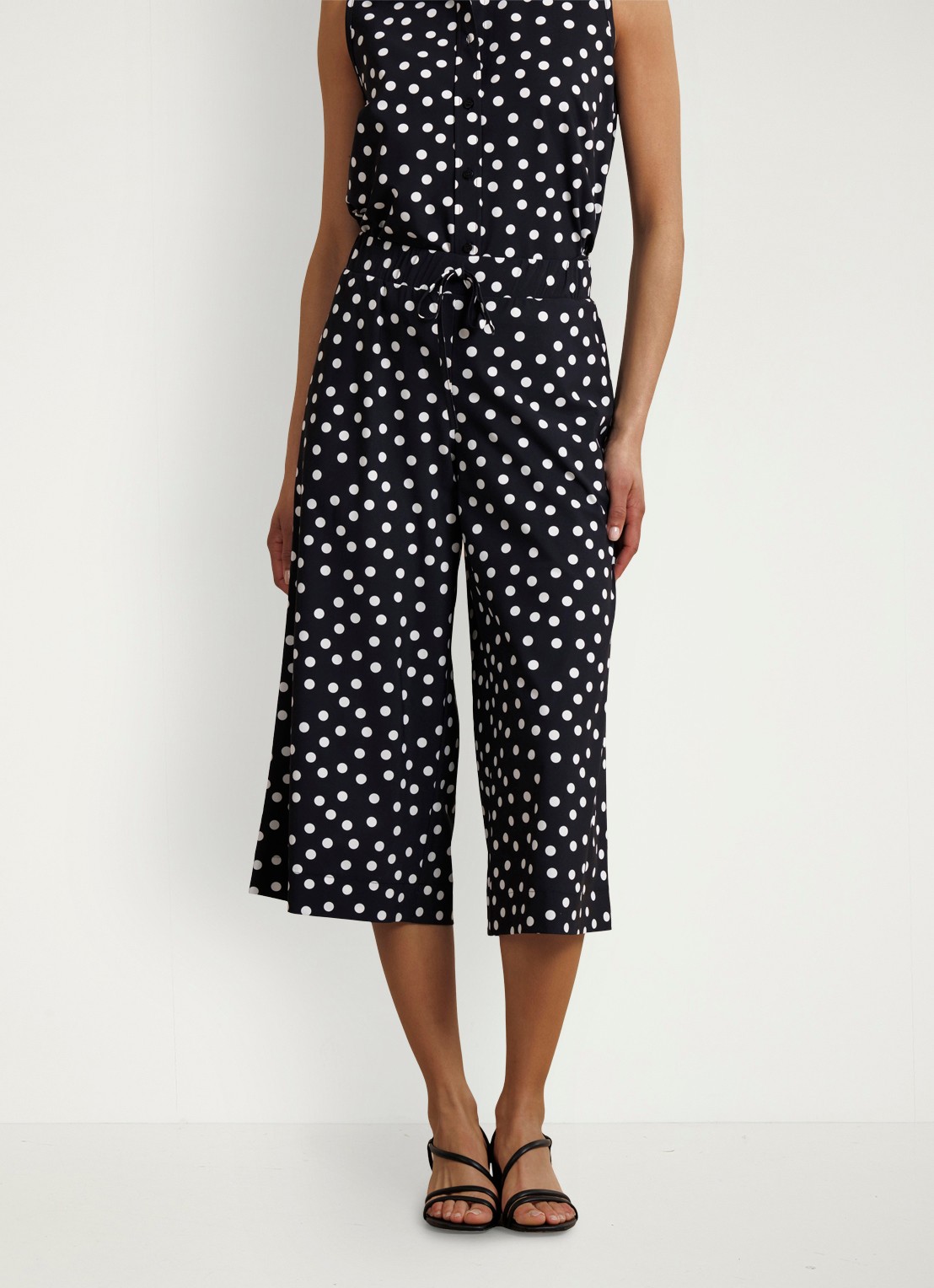 Studio Anneloes Grace Dot  high waist wide fit culotte met strippenprint - detail 2 multicolor