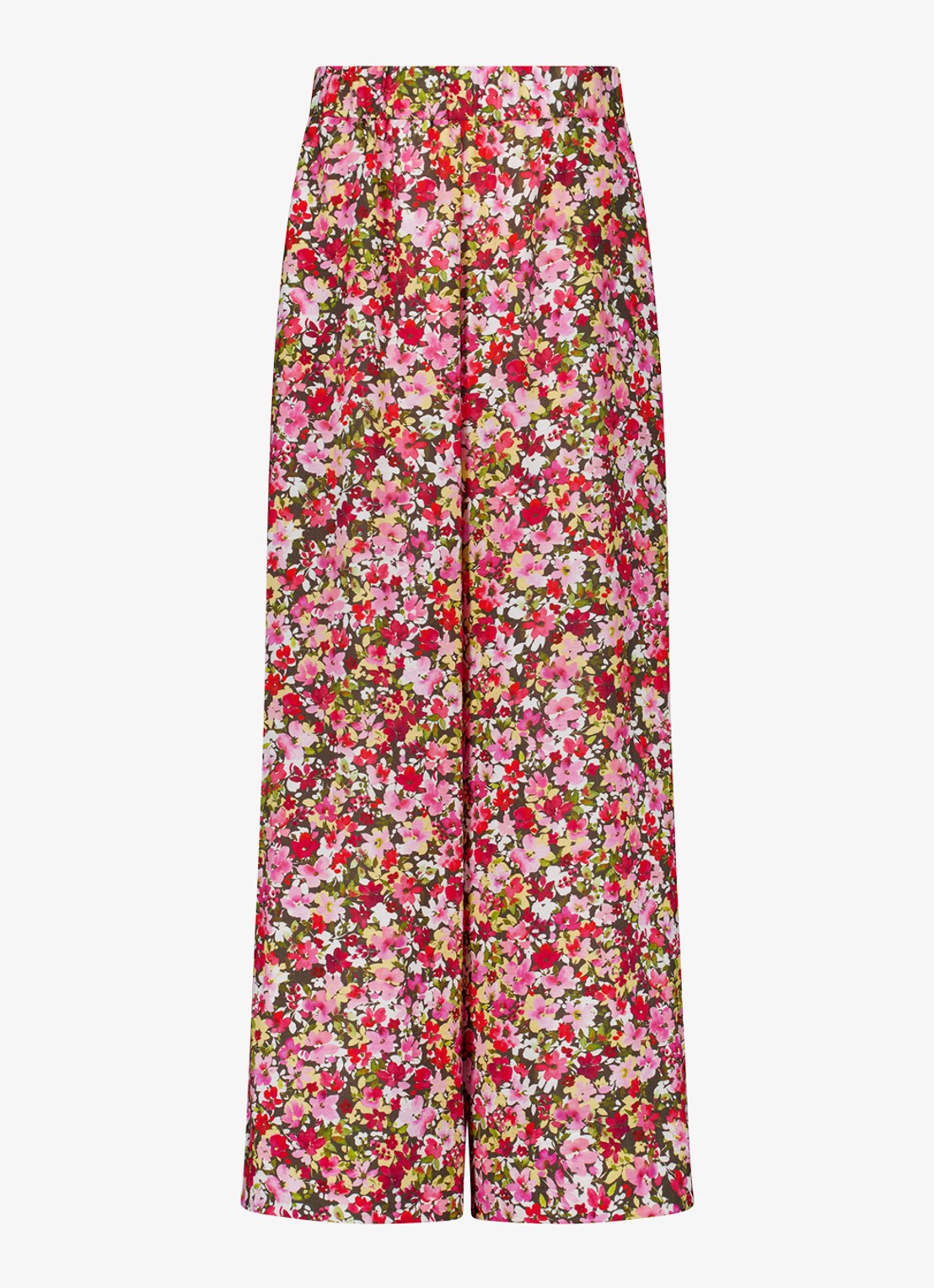 Studio Anneloes Grace high waist wide fit pantalon met bloemenprint - voorkant multicolor