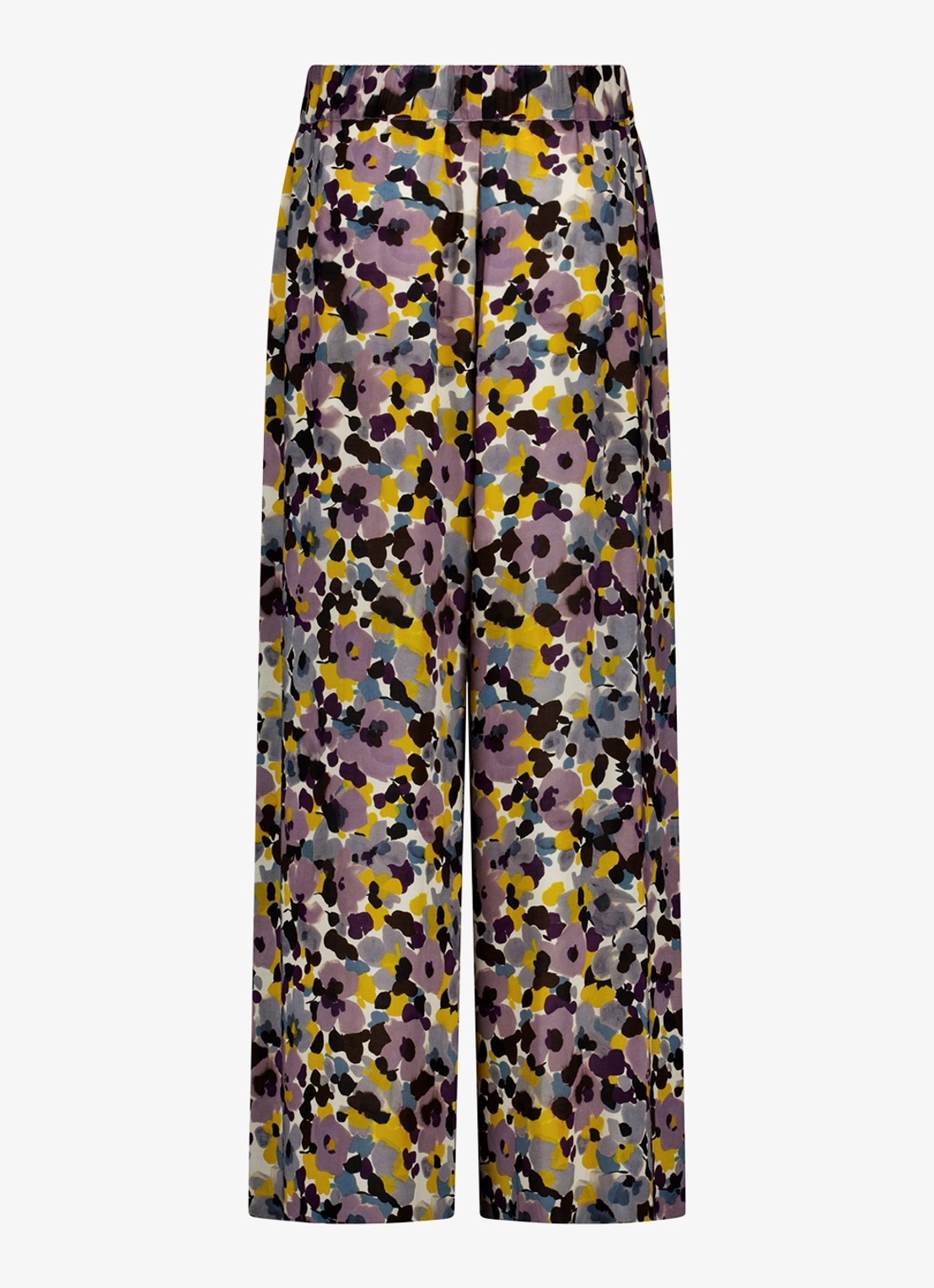 Studio Anneloes Grace high waist wide fit pantalon met bloemenprint - achterkant multicolor