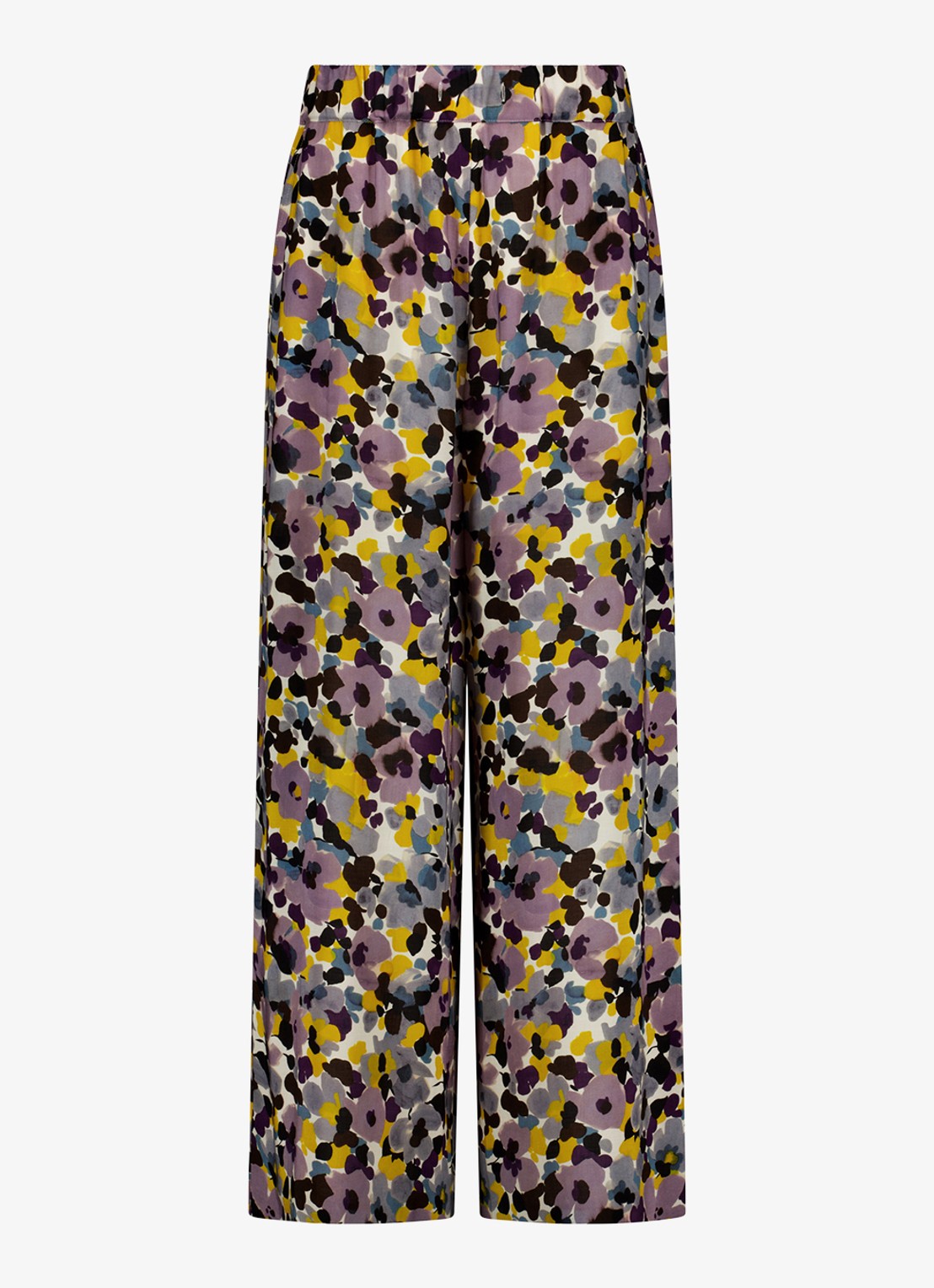 Studio Anneloes Grace high waist wide fit pantalon met bloemenprint - voorkant 2 multicolor