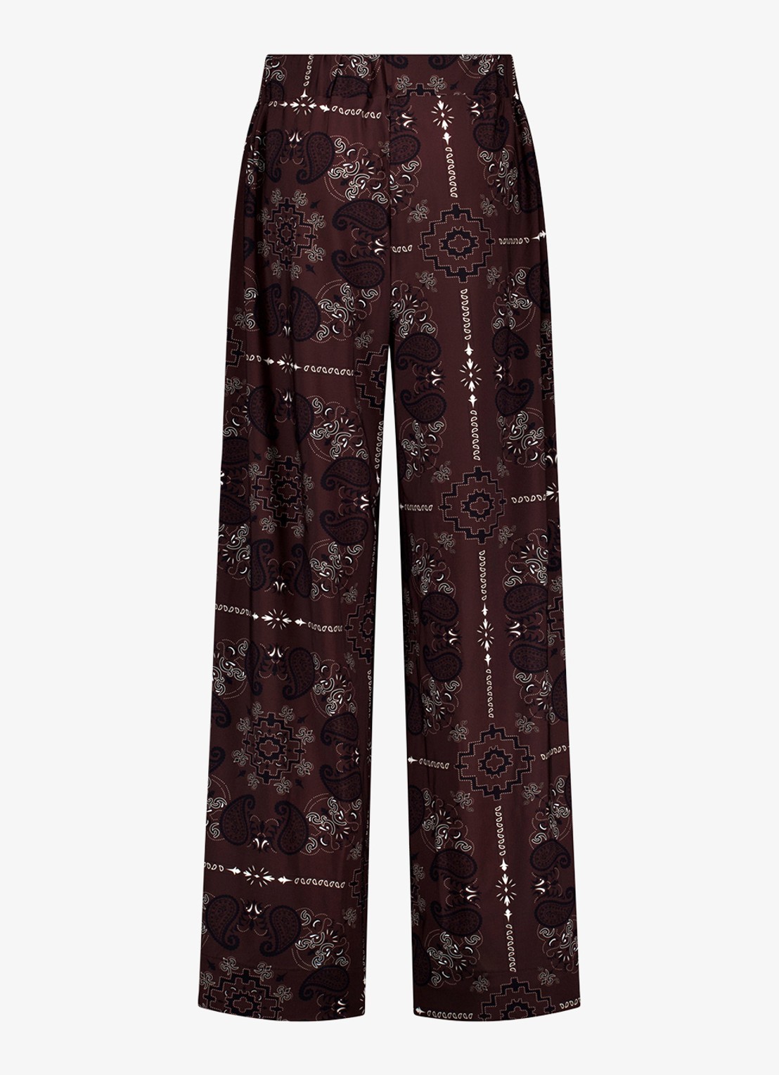 Studio Anneloes Grace mid waist straight fit broek met paisley print - achterkant 4 bruin