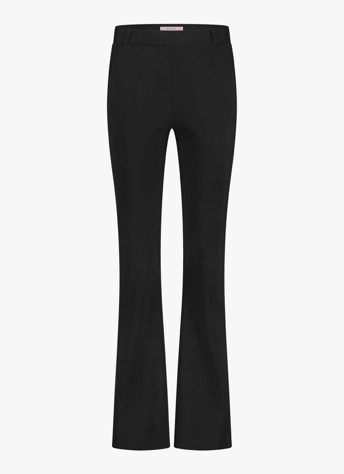 Studio Anneloes High waist flared fit broek met steekzakken - voorkant 2 zwart