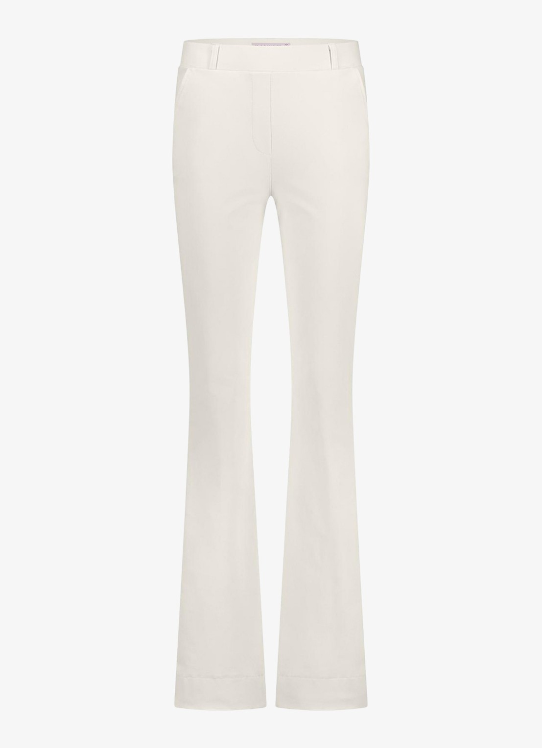Studio Anneloes High waist flared fit broek met steekzakken - voorkant 2 gebroken wit
