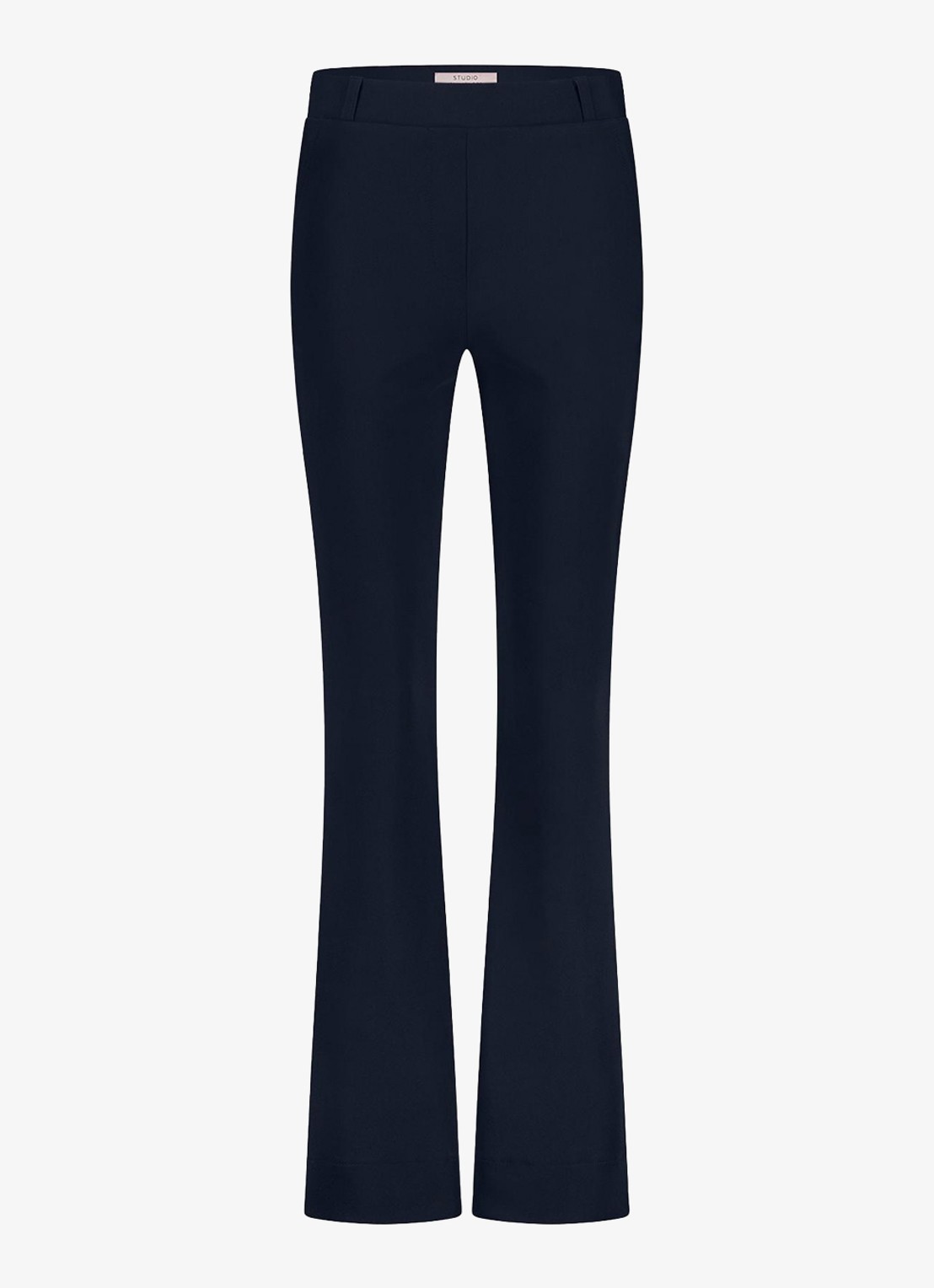 Studio Anneloes High waist flared fit broek met steekzakken - voorkant 4 donkerblauw