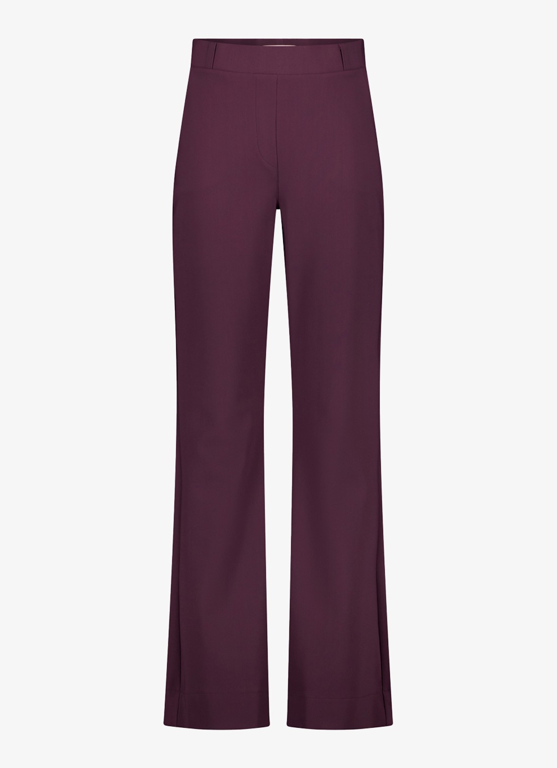 Studio Anneloes High waist flared fit pantalon - voorkant aubergine