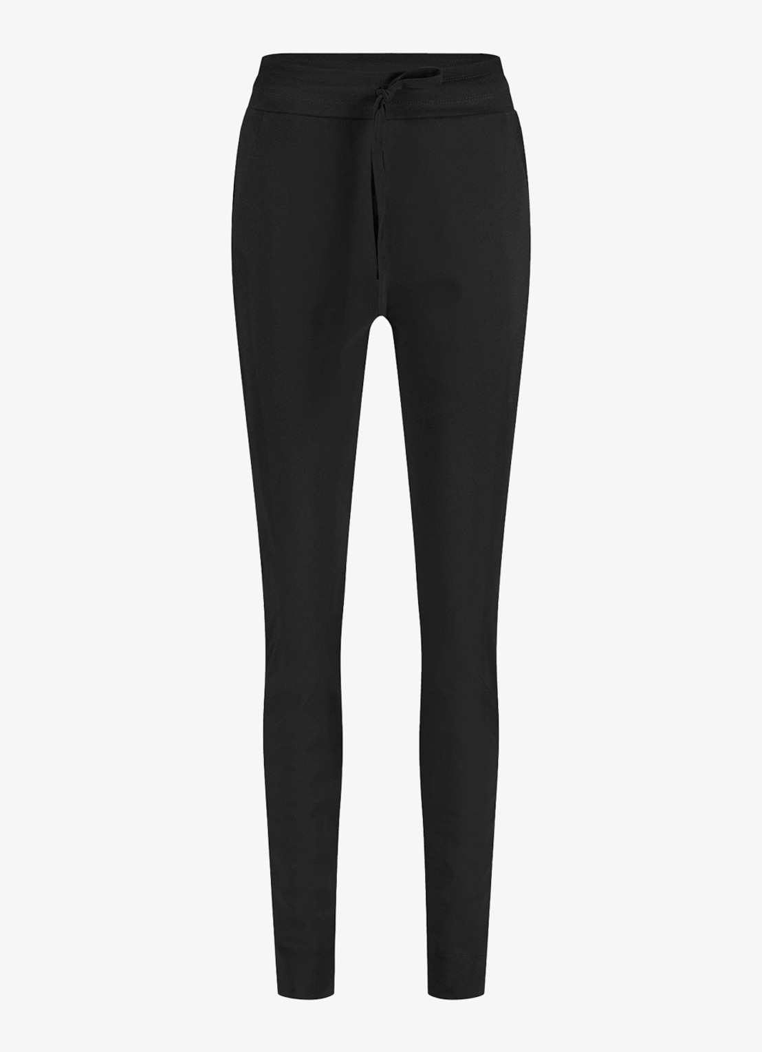 Studio Anneloes High waist tapered fit joggingbroek met steekzakken - voorkant 4 zwart