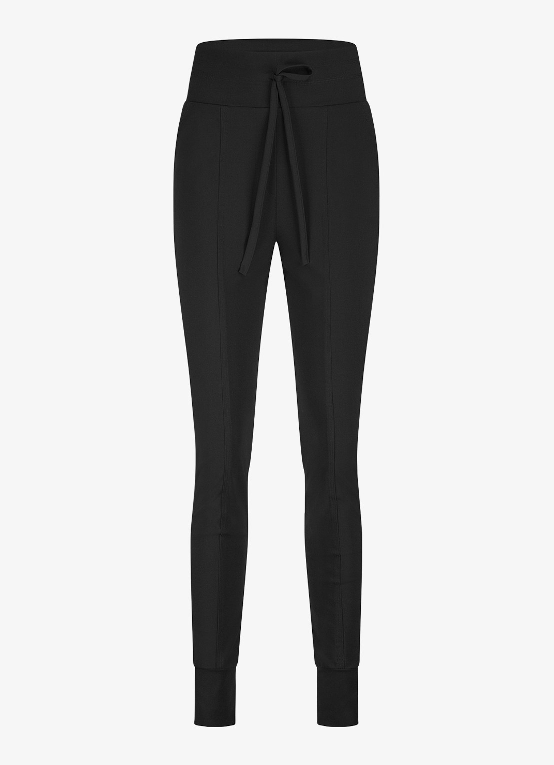 Studio Anneloes High waist tapered fit pantalon met steekzakken - voorkant 2 zwart