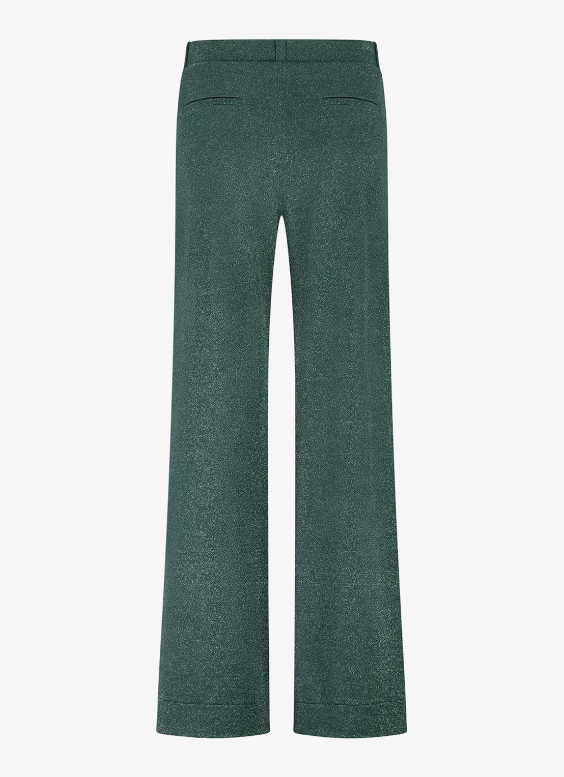 Studio Anneloes High waist wide fit pantalon met lurex en steekzakken - achterkant 4 groen