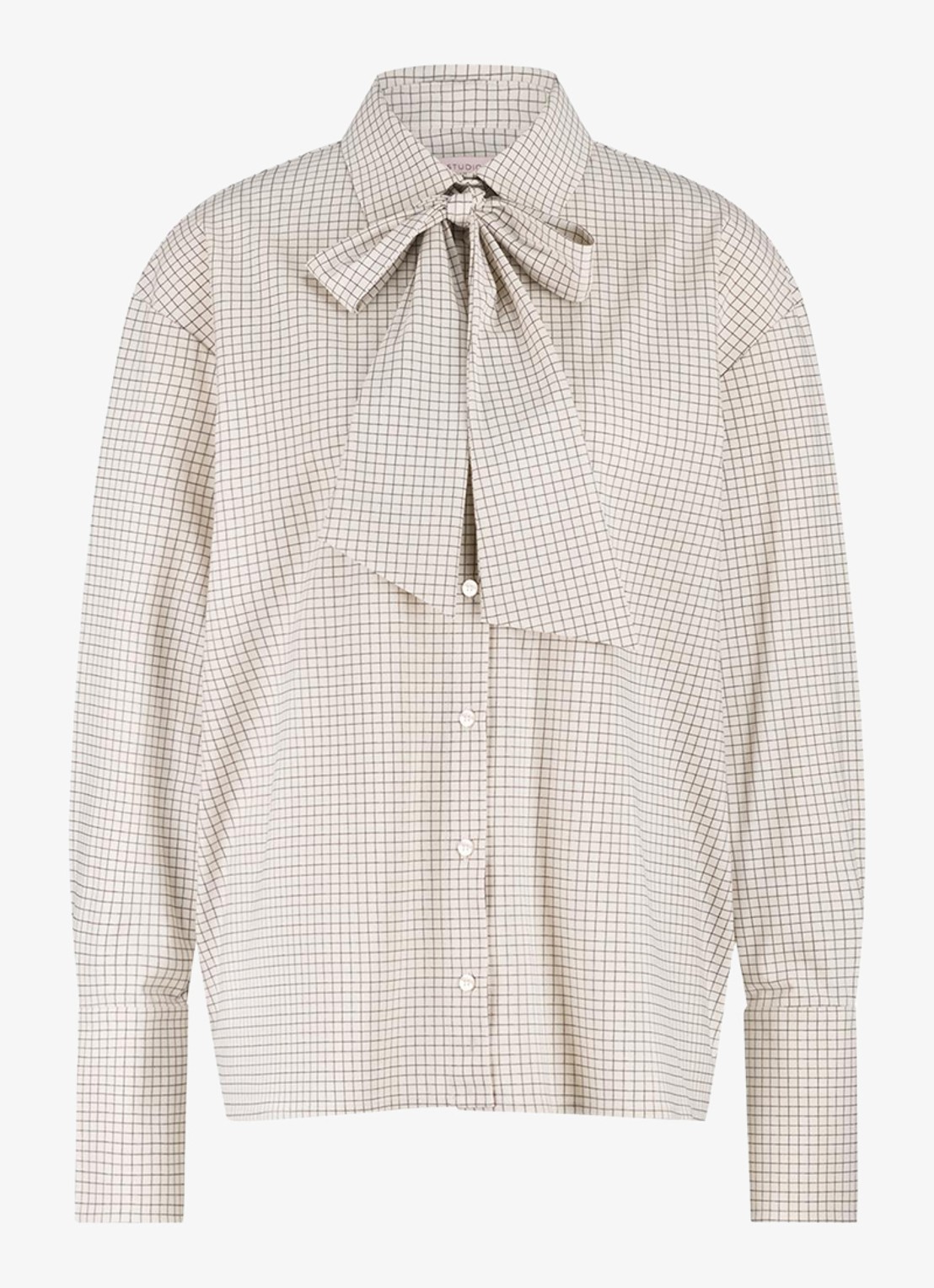 Studio Anneloes Hollis blouse met ruitdessin - voorkant 2 creme