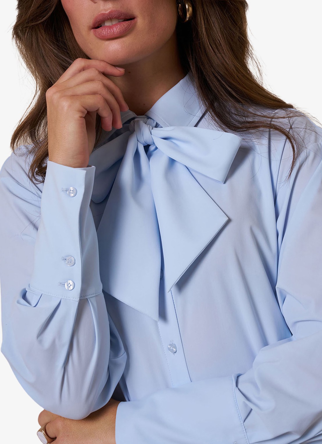 Studio Anneloes Hollis blouse met sjaalkraag - detail 2 blauw