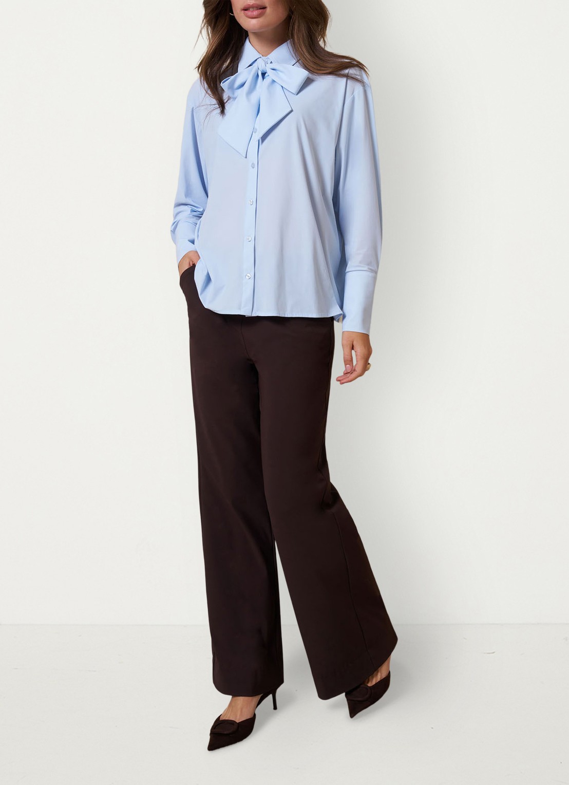 Studio Anneloes Hollis blouse met sjaalkraag - detail 3 blauw