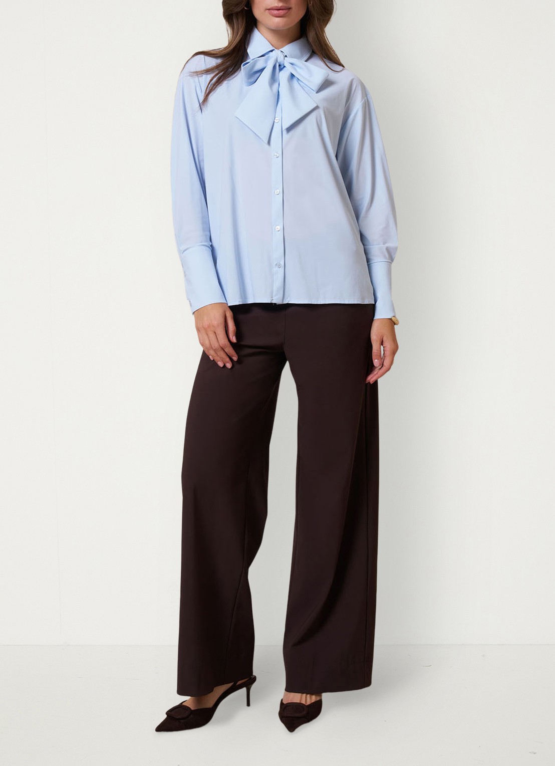 Studio Anneloes Hollis blouse met sjaalkraag - voorkant 5 blauw