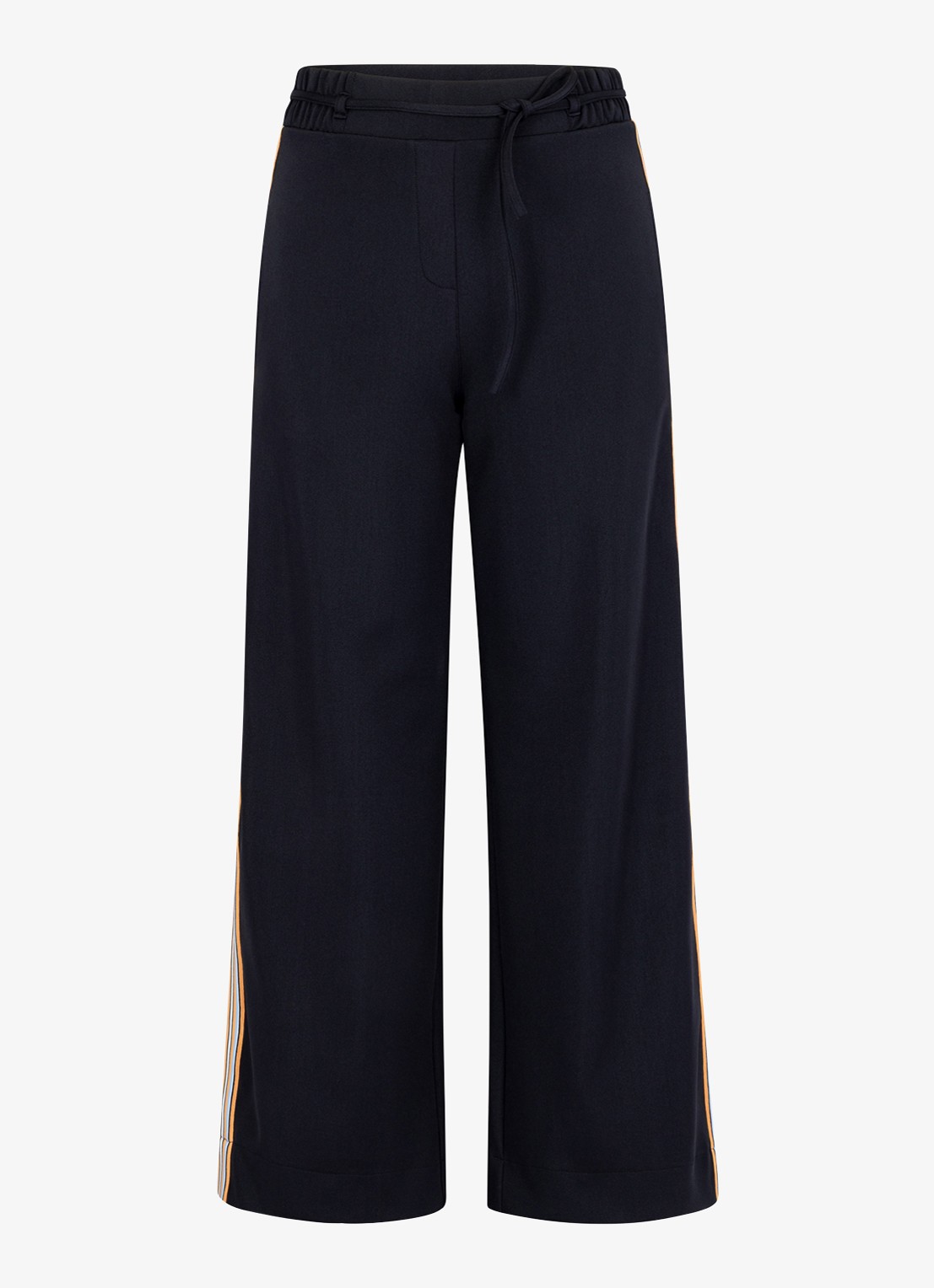 Studio Anneloes Iggy high waist wide fit broek met steekzakken - voorkant zwart