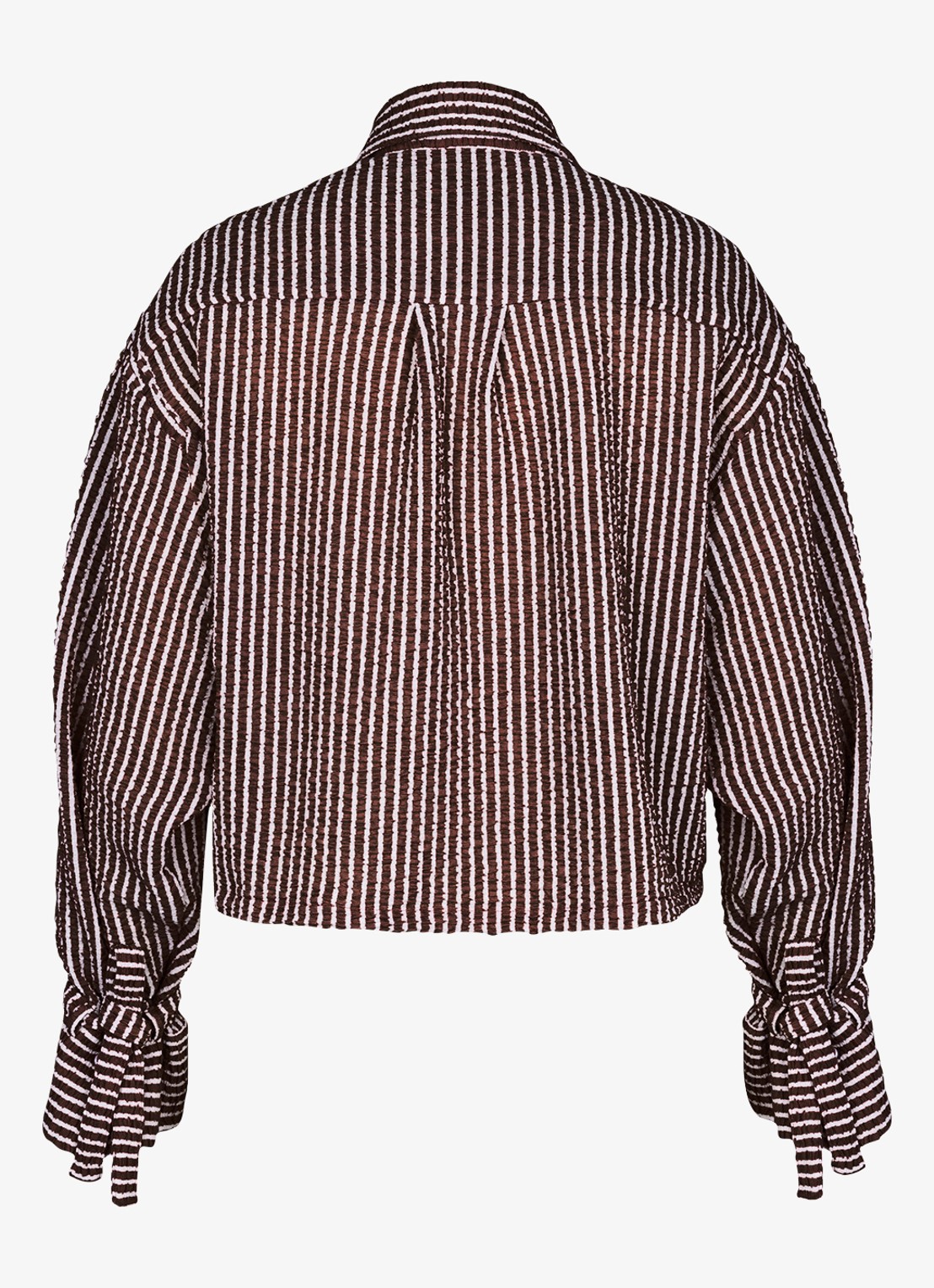 Studio Anneloes Ivara blouse met structuur en streepprint - detail 5 bruin