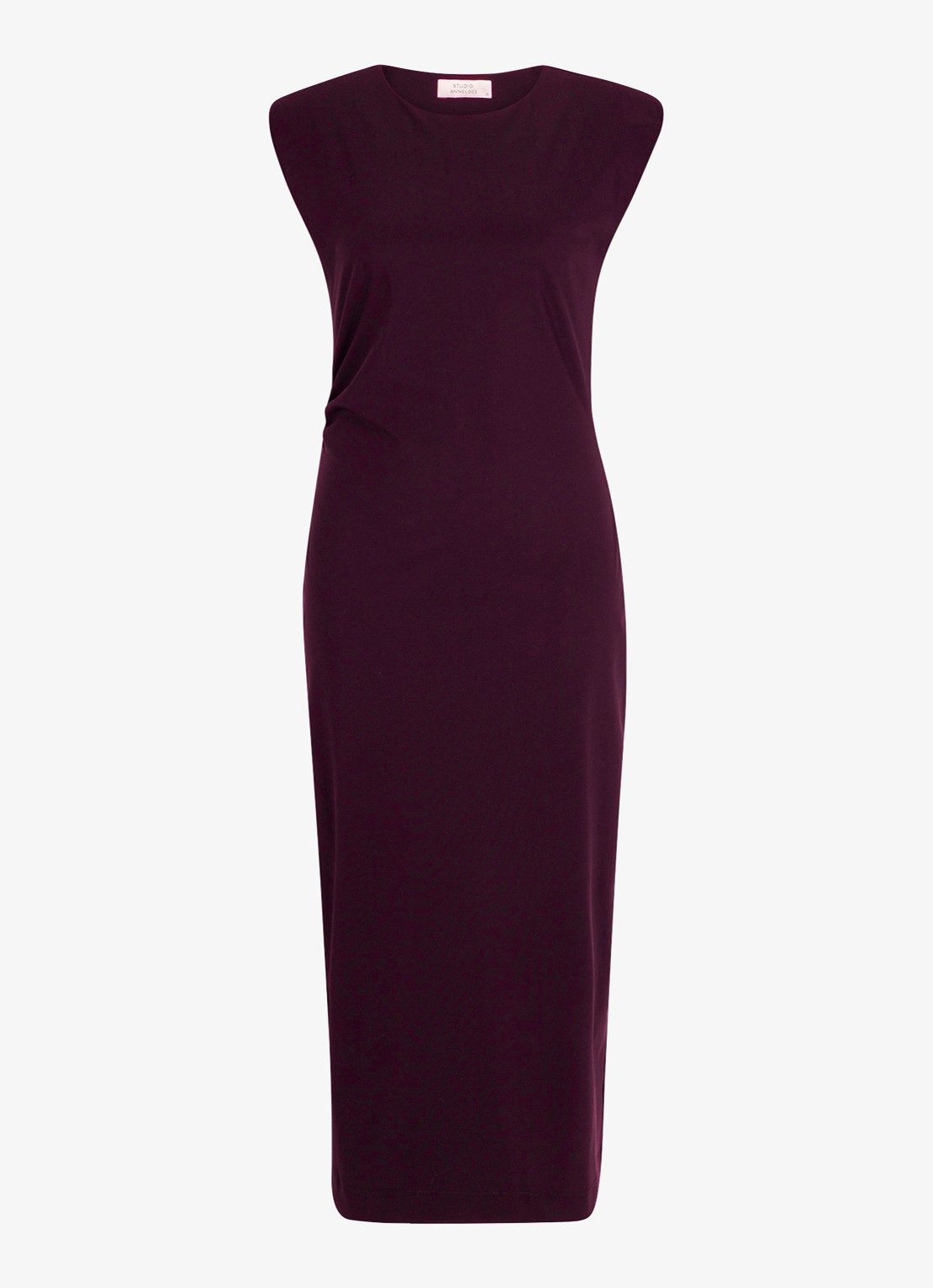 Studio Anneloes Jewel midi jurk met ronde hals - voorkant 2 paars