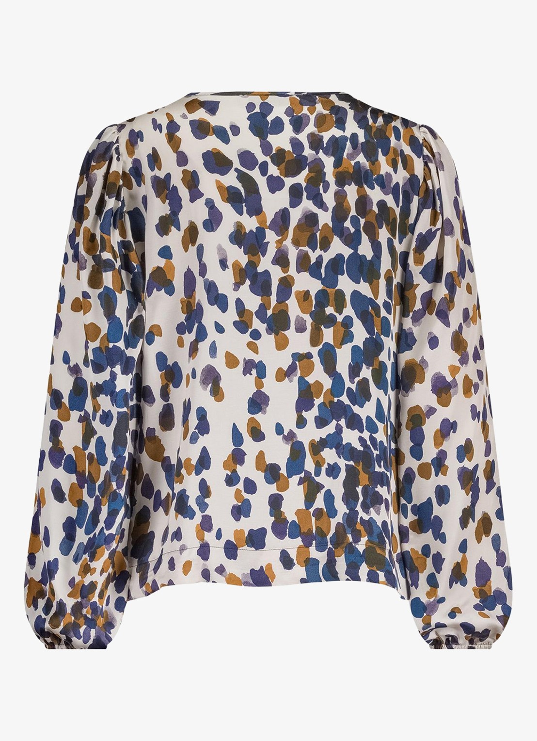 Studio Anneloes Kylie top van satijn met print - achterkant gebroken wit