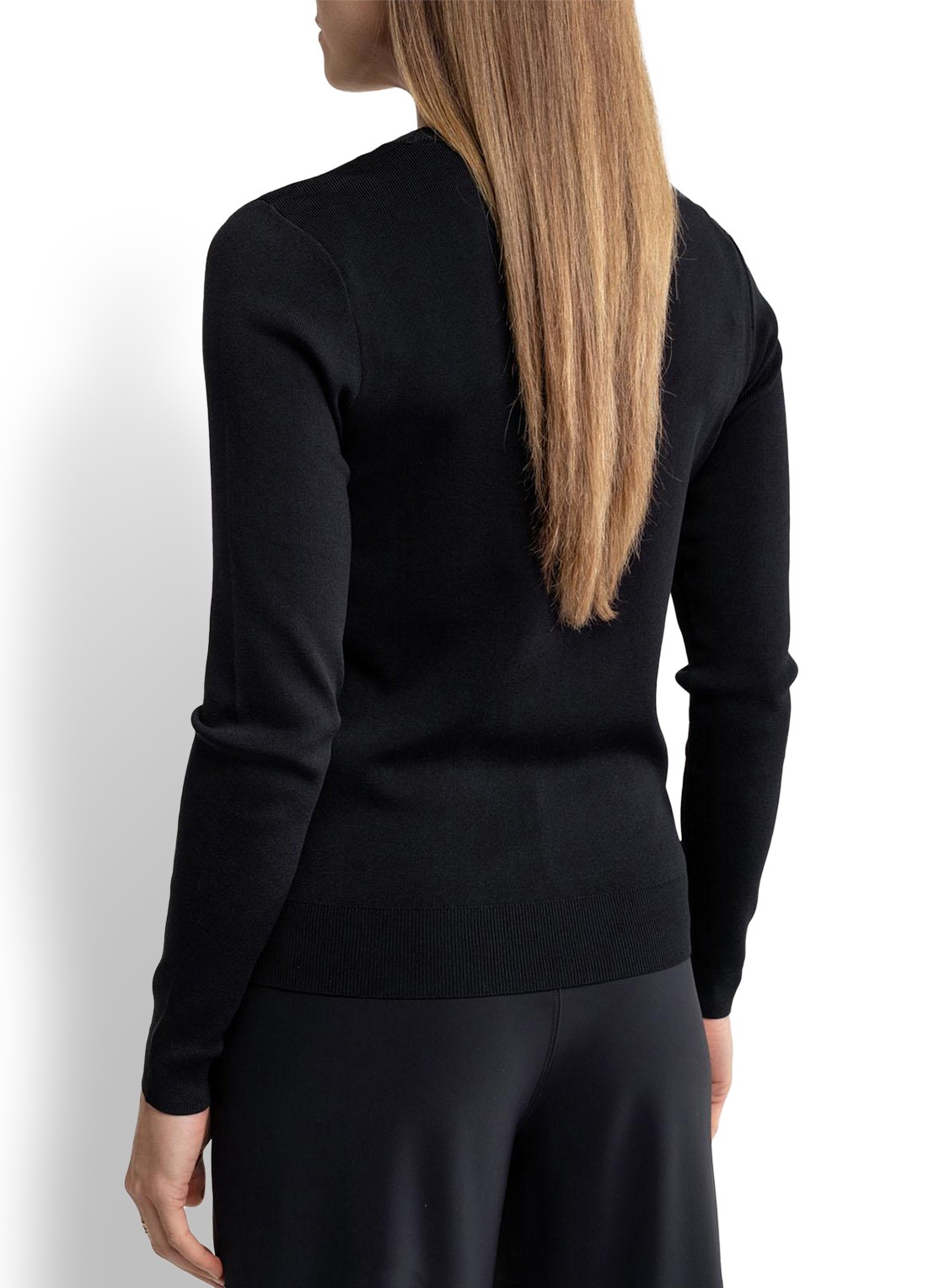 Studio Anneloes Lana fijngebreide pullover met ronde hals - achterkant 4 zwart
