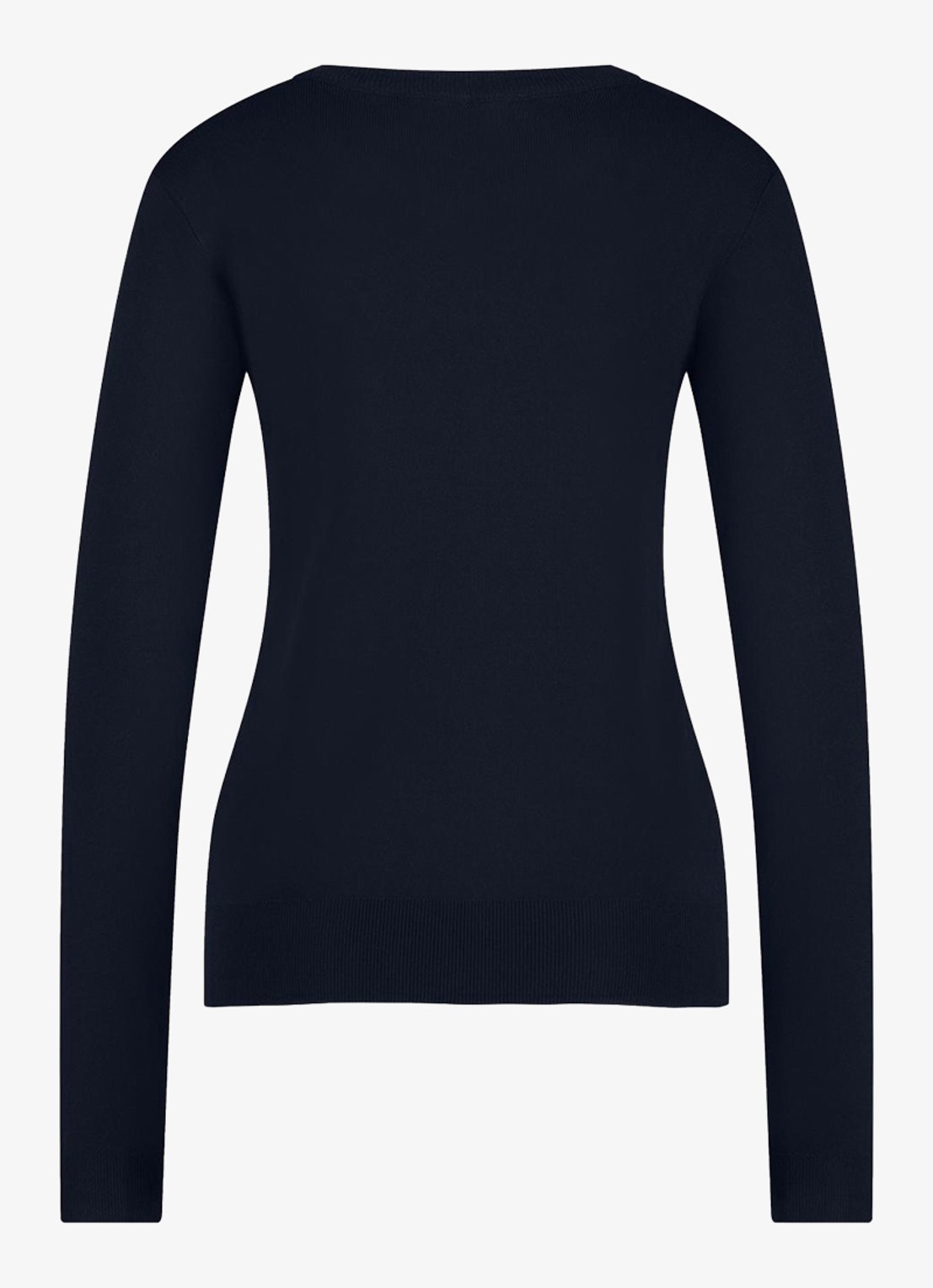 Studio Anneloes Lana fijngebreide pullover met ronde hals - achterkant 2 donkerblauw