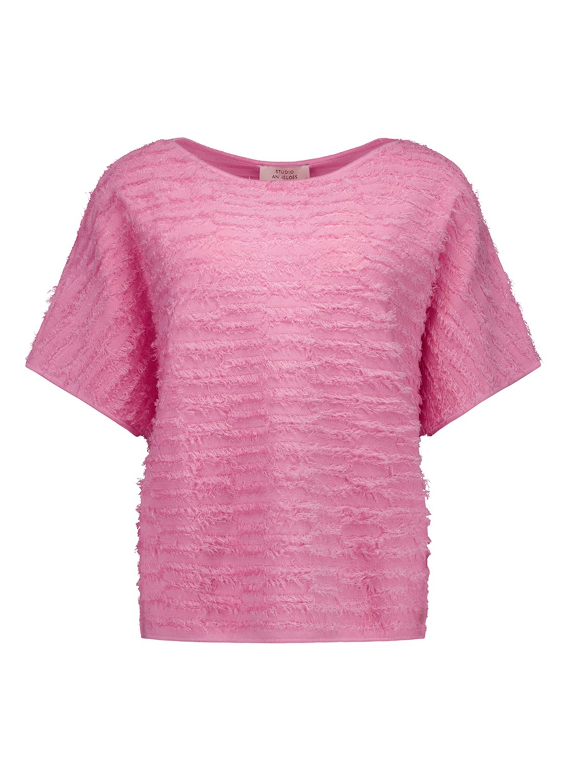 Studio Anneloes Lenti top met boothals - voorkant roze