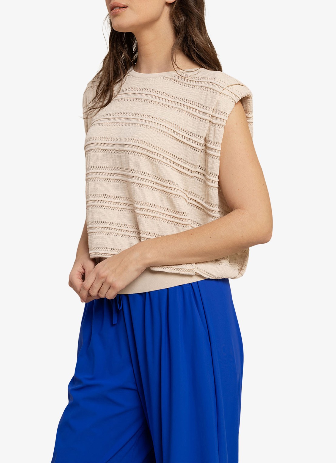 Studio Anneloes Leona fijngebreide top - detail 5 creme
