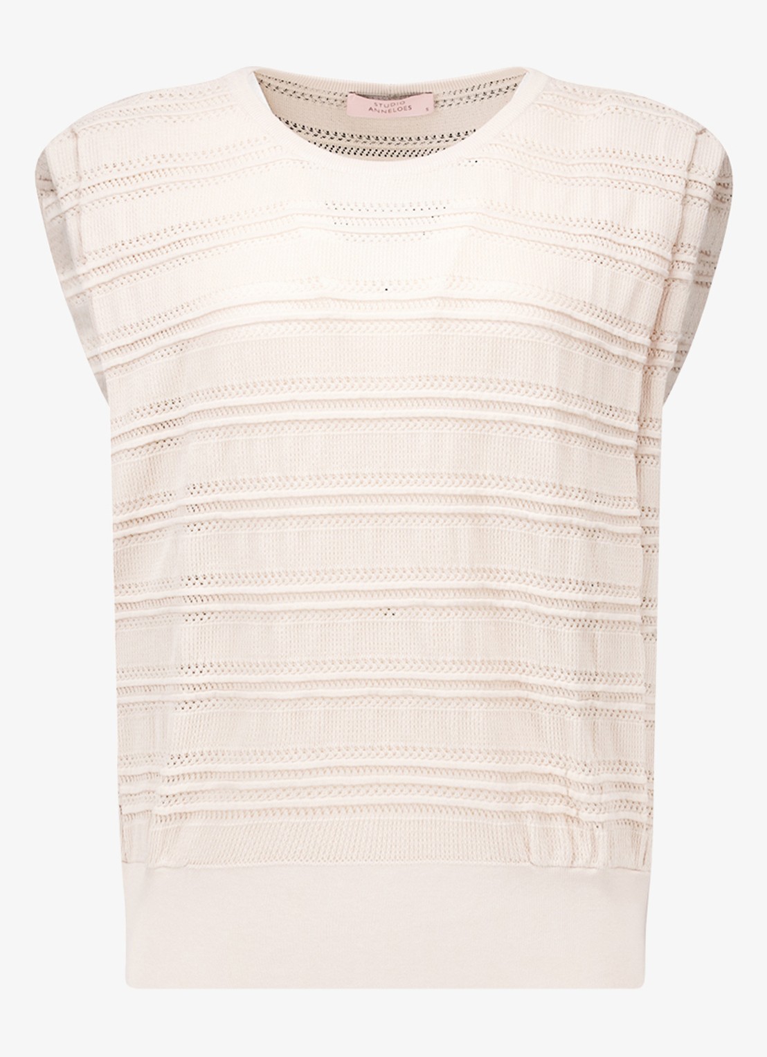 Studio Anneloes Leona fijngebreide top - voorkant creme