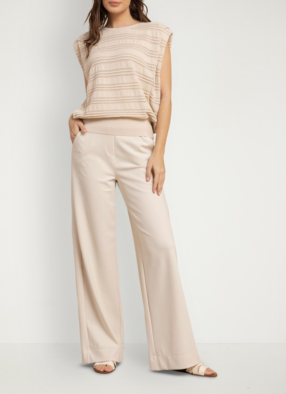 Studio Anneloes Leona fijngebreide top - voorkant 2 creme