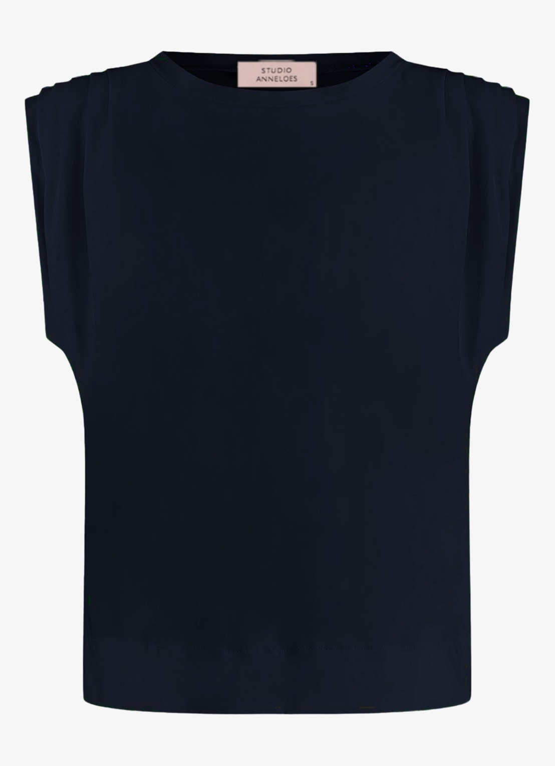 Studio Anneloes Leona mouwloze top met plooien - voorkant blauw