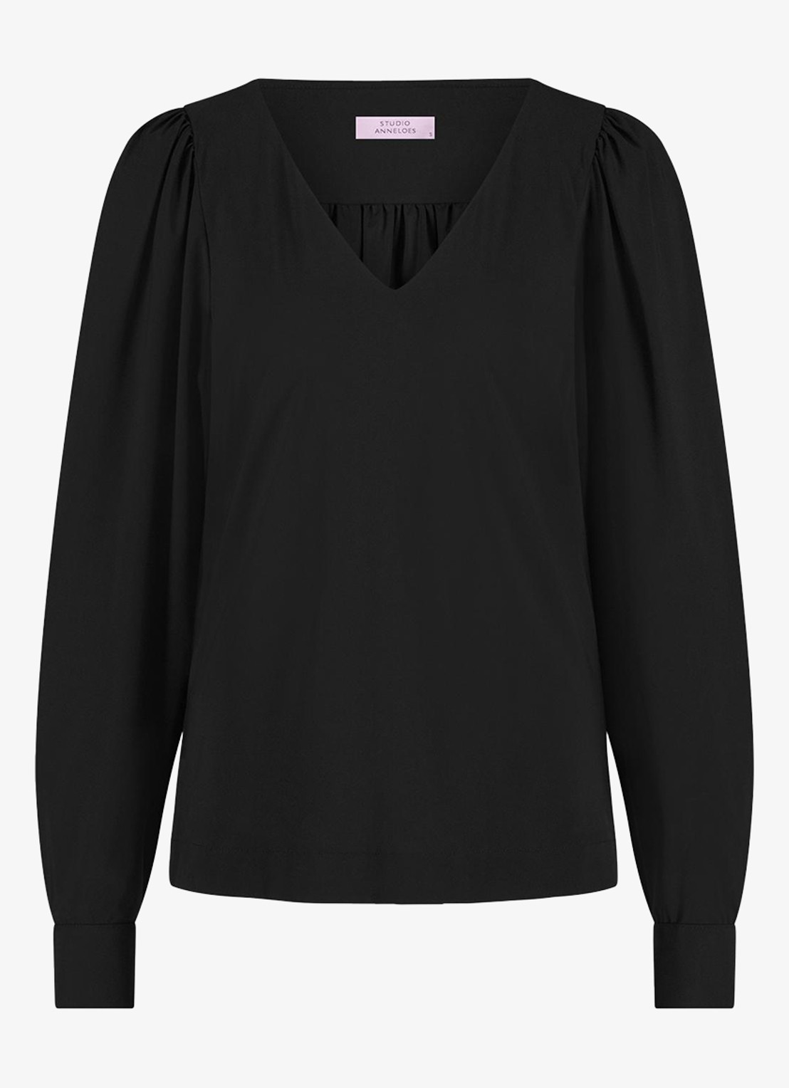 Studio Anneloes Les top met V-hals - voorkant zwart