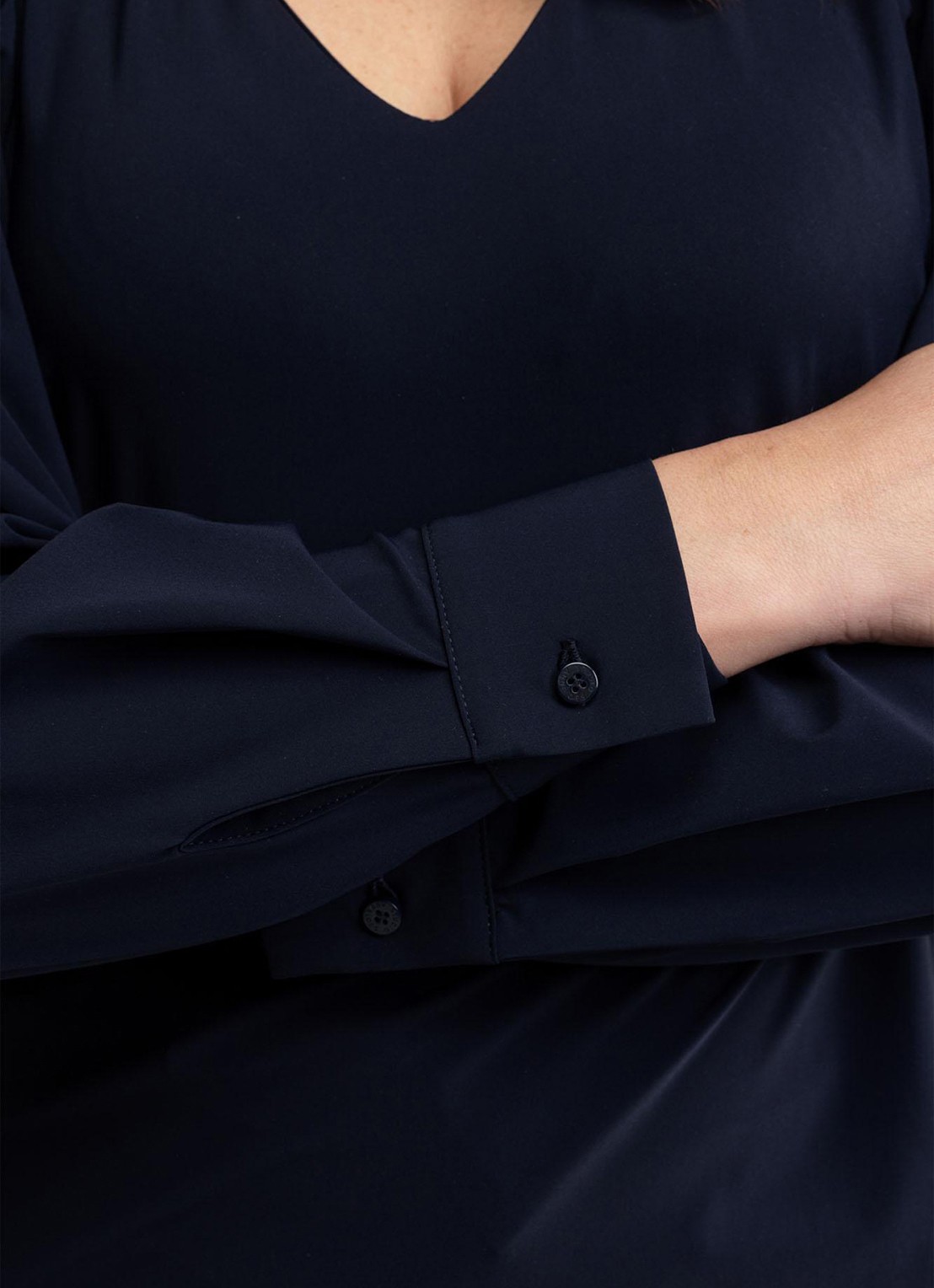 Studio Anneloes Les top met V-hals - detail 3 donkerblauw