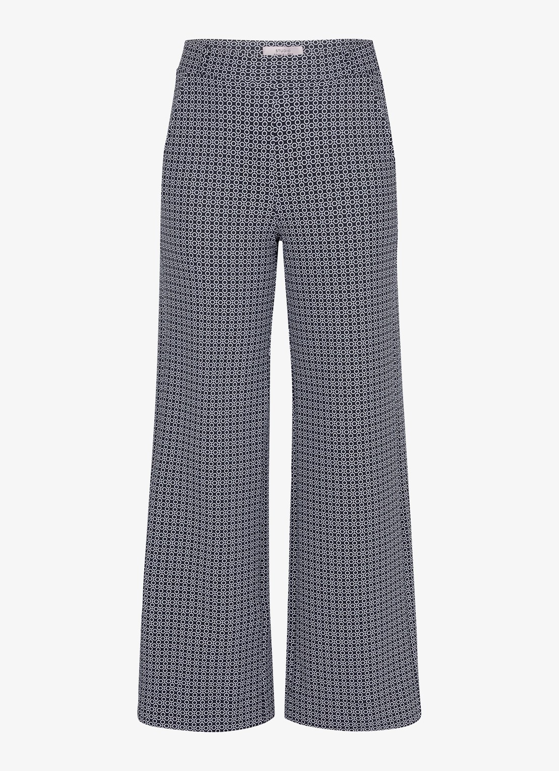 Studio Anneloes Lexie high waist loose fit pantalon met print - voorkant 2 zwart