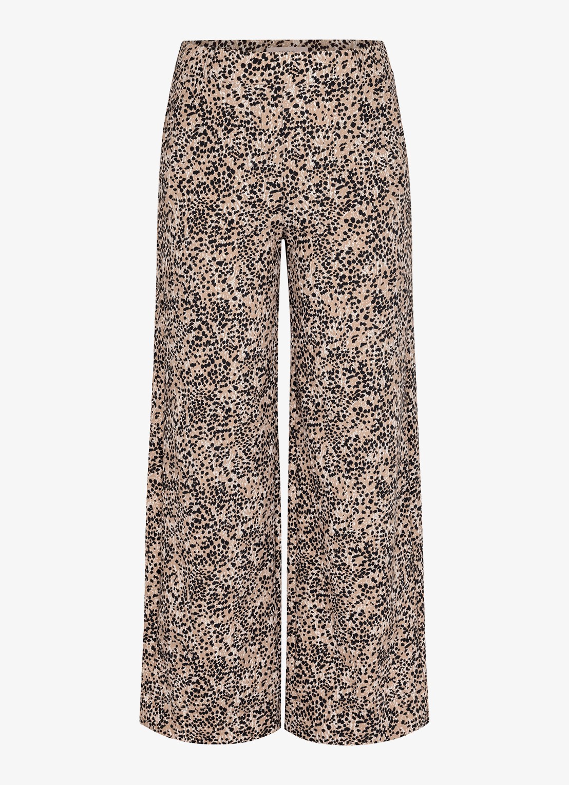 Studio Anneloes Lexie high waist wide fit broek met print - voorkant zwart