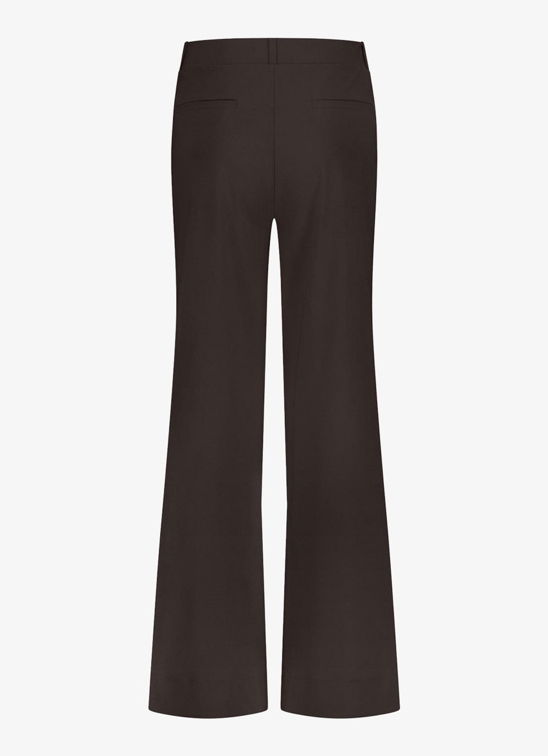 Studio Anneloes Lexie high waist wide fit pantalon met steekzakken - achterkant chocoladebruin