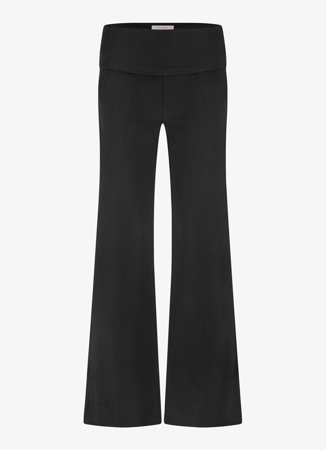 Studio Anneloes Lexie high waist wide fit pantalon met steekzakken - voorkant 2 zwart