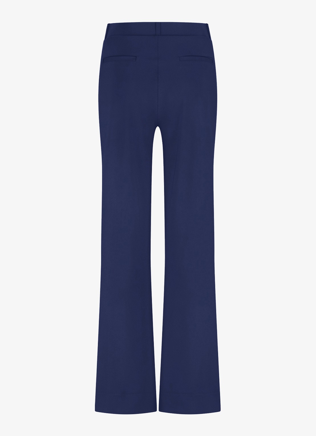 Studio Anneloes Lexie mid waist wide fit pantalon van travelstof - achterkant donkerblauw