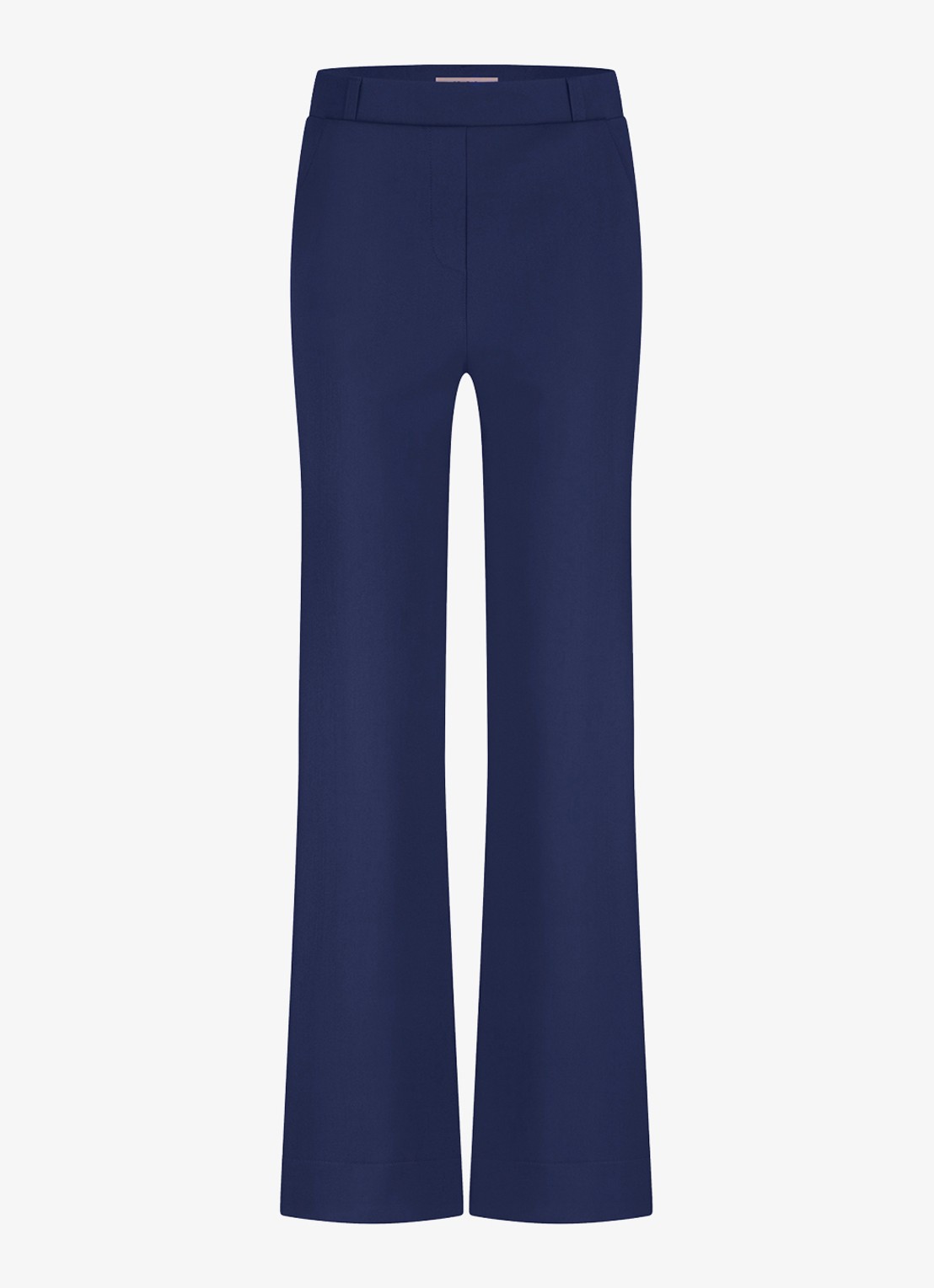 Studio Anneloes Lexie mid waist wide fit pantalon van travelstof - voorkant 2 donkerblauw