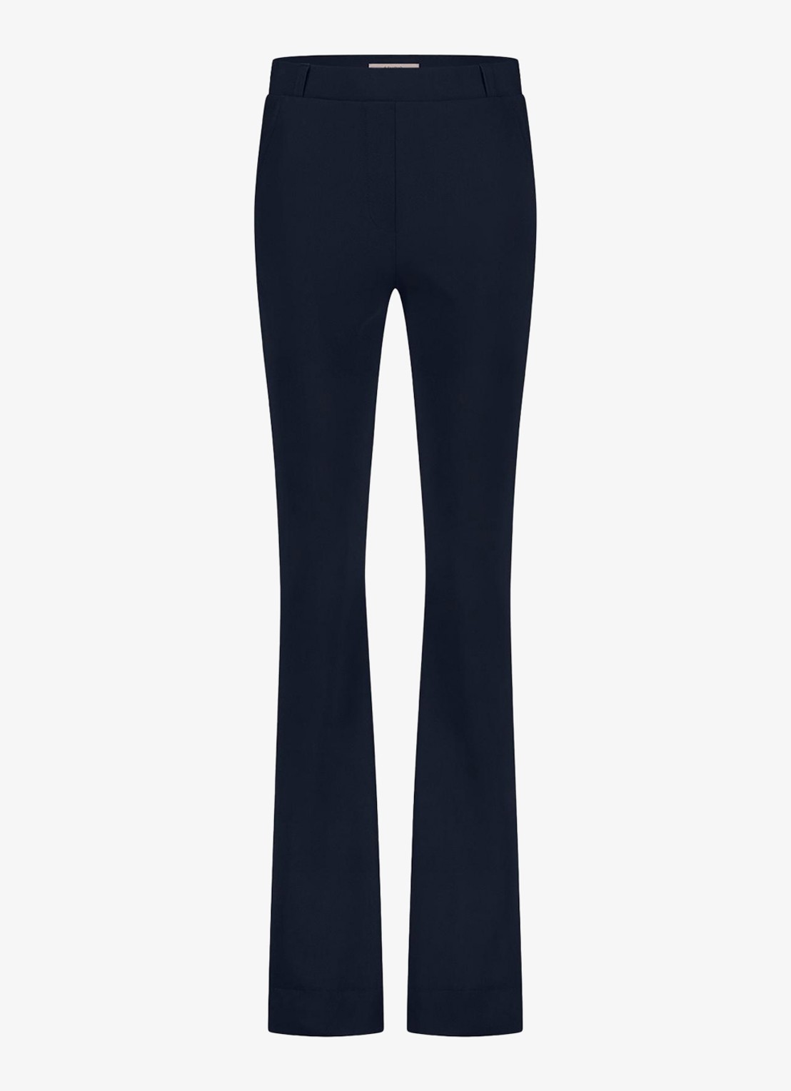 Studio Anneloes Long high waist flared fit broek met steekzakken - voorkant 4 donkerblauw